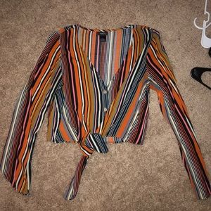 ⭐2 for 10⭐ Darling Long Sleeve Striped Crop Top (Small!)
